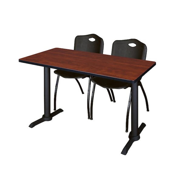 Cain Rectangle Tables > Training Tables > Cain Training Table & Chair Sets, 48 W, 24 L, 29 H, Cherry MTRCT4824CH47BK - main